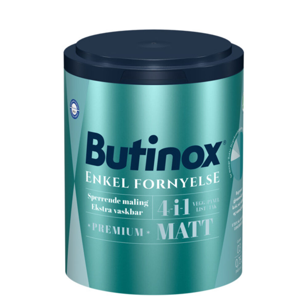 Butinox Alle Rom - Hvit base Matt 0,68 l
