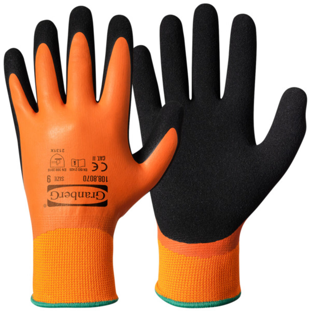 Granberg Monteringshanske Lateks - Orange/Sort 10