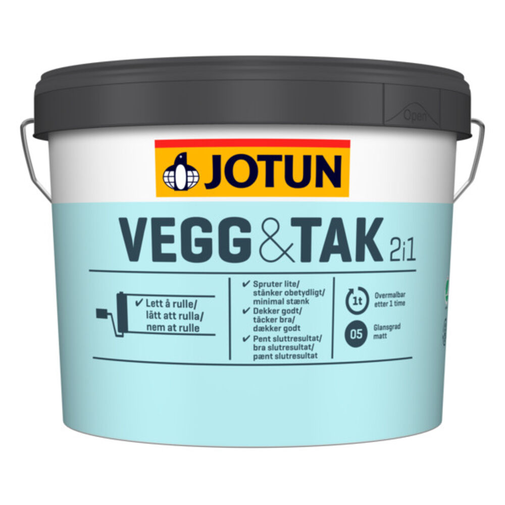 Jotun Vegg og Tak Hvit / A - base 9 l