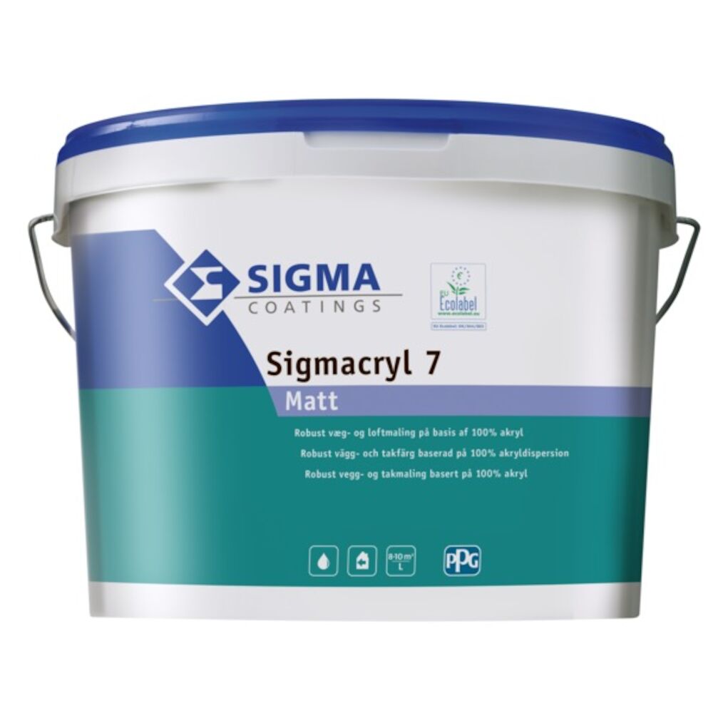 Sigma Coatings Sigmacryl 7 Matt 0502-Y Egghvit 10 l
