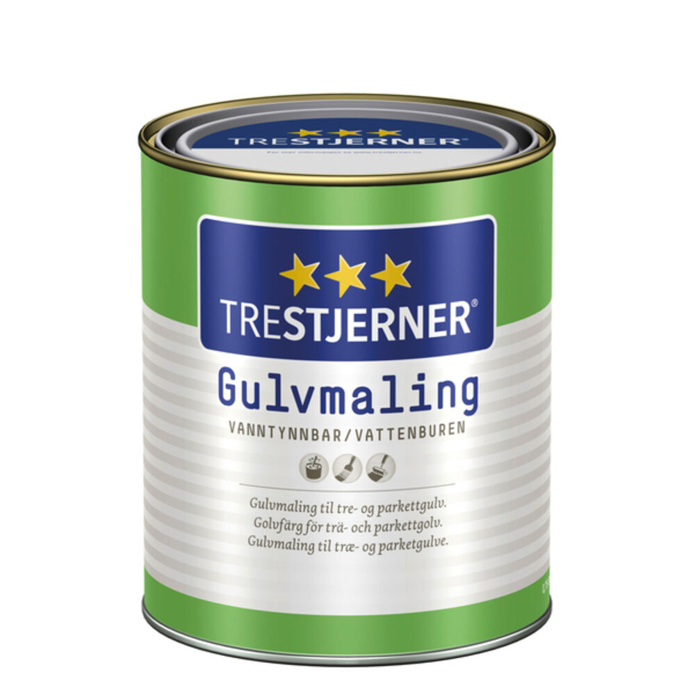 Trestjerner Gulvmaling Matt Klassisk Hvit - base 0,68 l