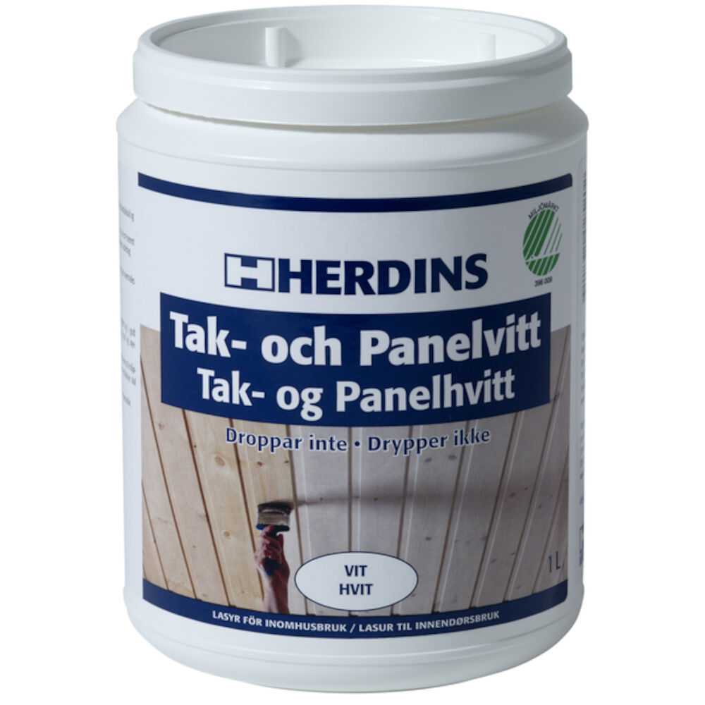 Herdins Tak & Panel Hvit 1 l