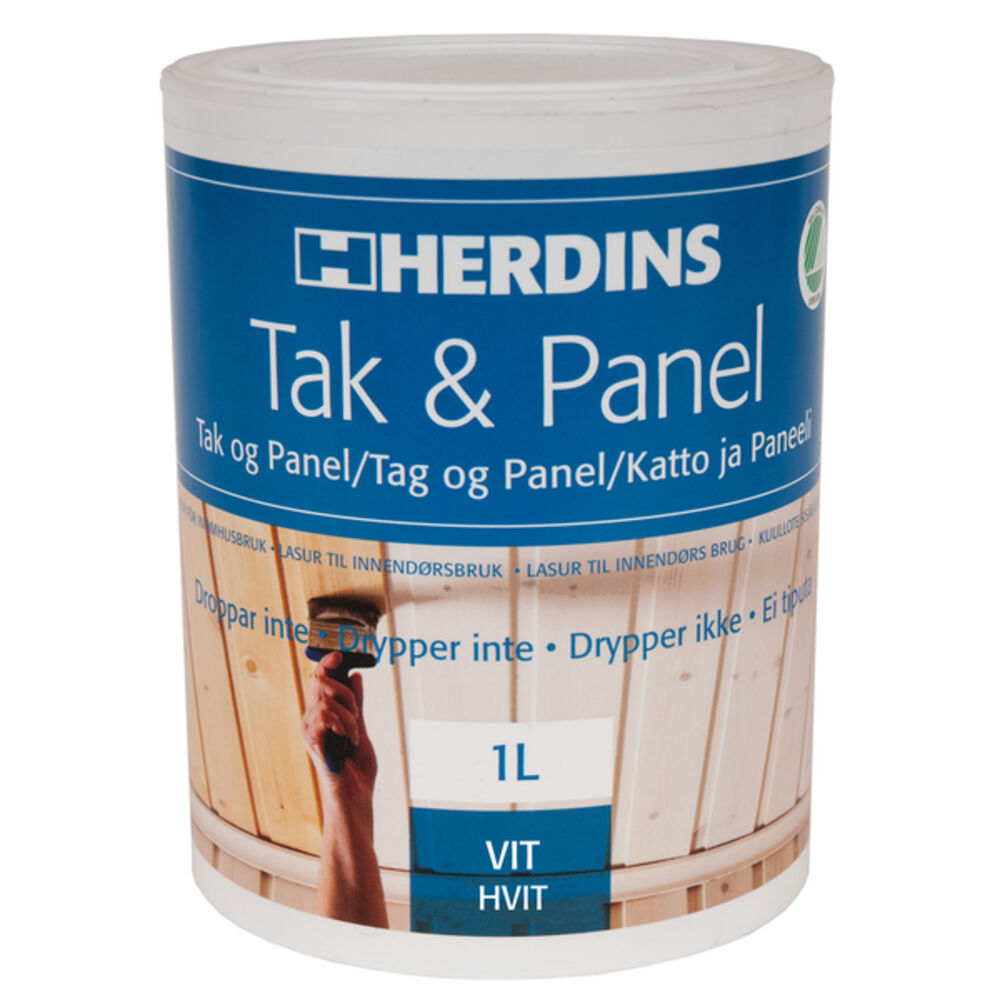 Herdins Tak & Panel Hvit 1 l