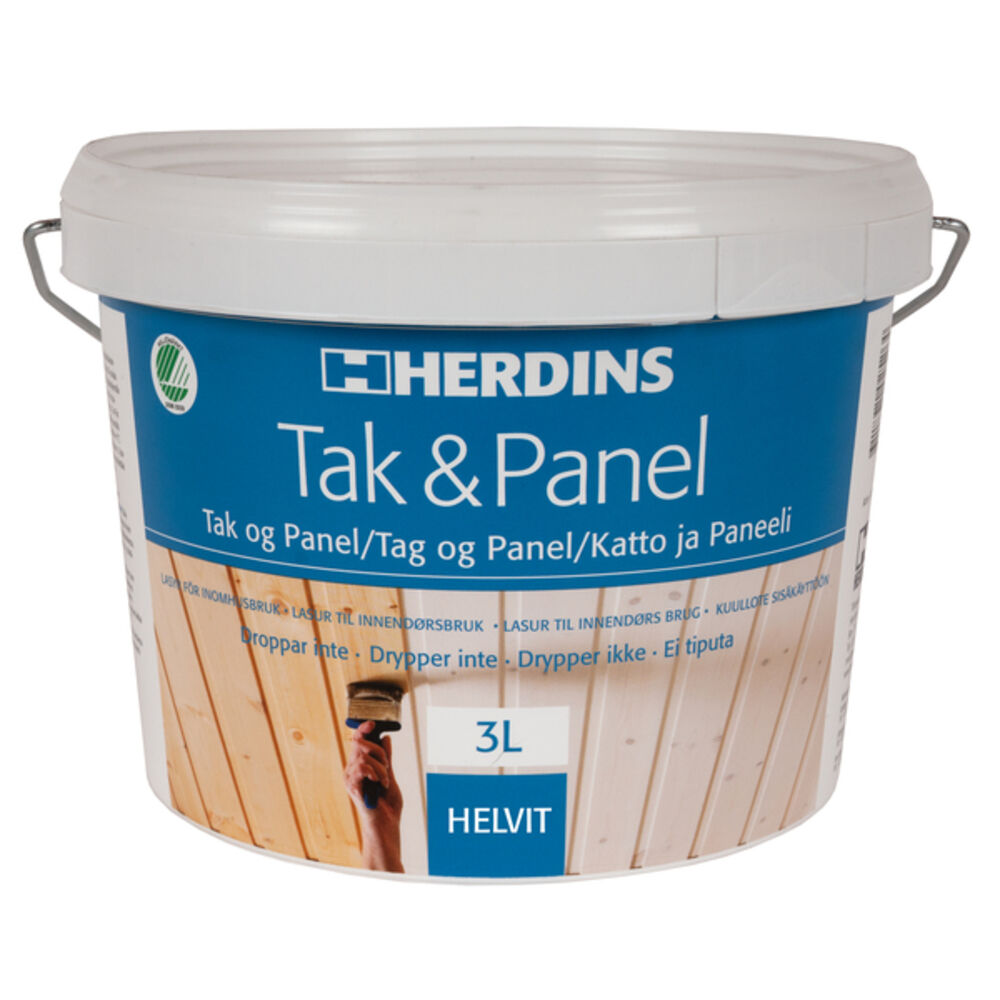 Herdins Tak & Panel Helhvit 3 l