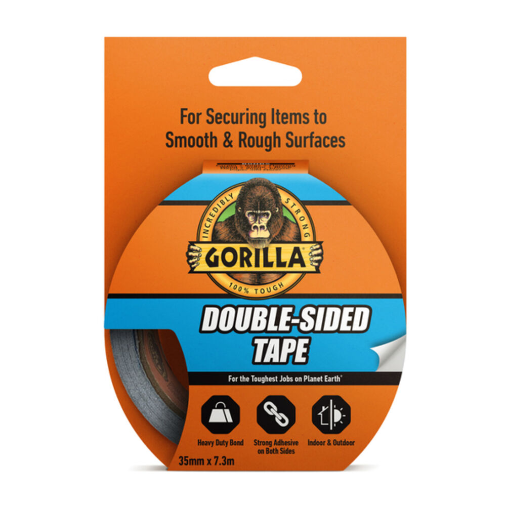Gorilla Dobbeltsidig Tape Sølv 25mm x 7,3m