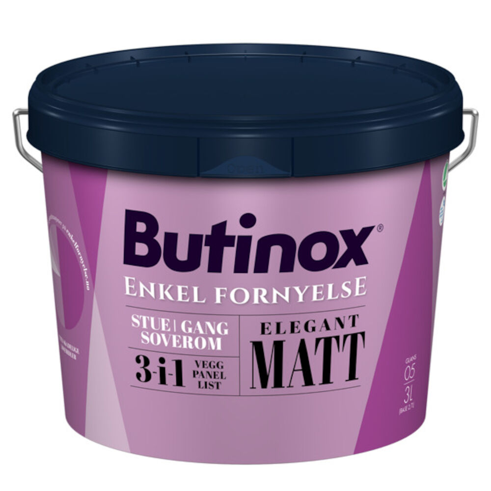 Butinox Stue Gang Soverom - Hvit base Matt 2,7 l