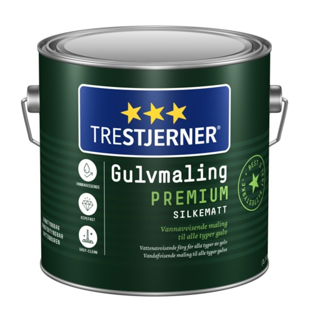 Trestjerner Gulvmaling Premium - Hvit base 2,7 l
