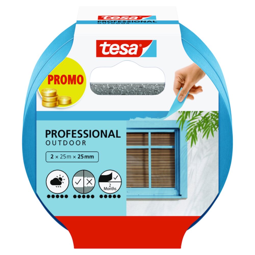 Tesa Precision Maskeringstape Ute 2 pk - 25 mm x 25 m