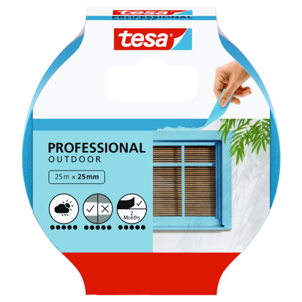 Tesa Malertape Utvendig - Blå 25 mm x 25 m