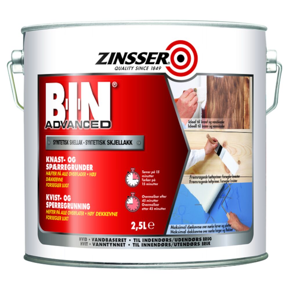 Zinsser Bin Advanced Kvist- og Sperregrunn 2,5 l