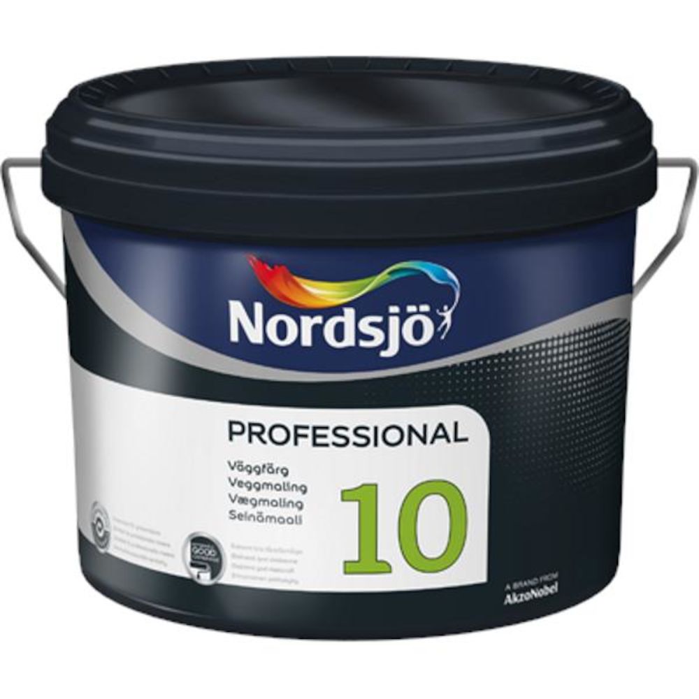 Nordsjø Pro Tak/Vegg P10 Råhvit 10 l