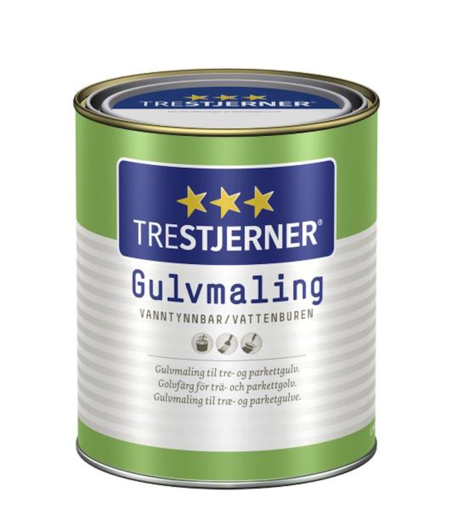 Trestjerner Gulvmaling Halvblank Hvit 0,75 l