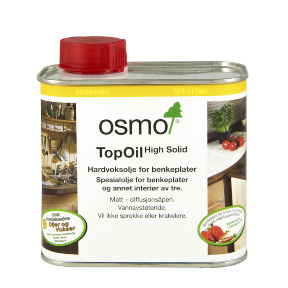 Osmo Hardvoksolje Topoil - 3037 Hvit Silkematt 0,5 l