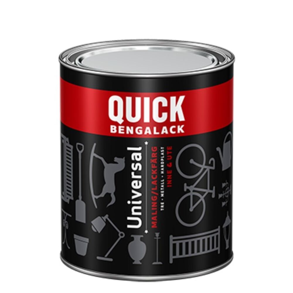 Quick Bengalack Universal Ferdigfarge Aluminiumfarge 0,75 l