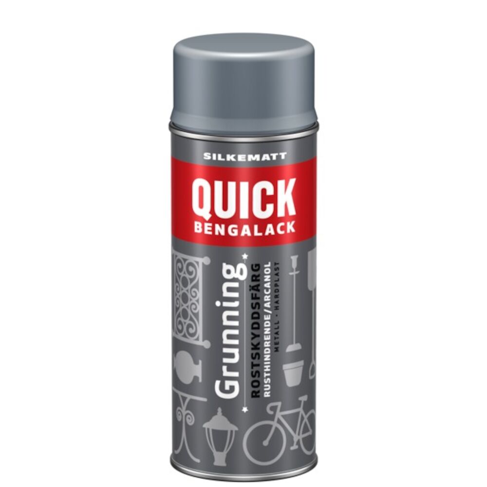 Quick Bengalack Grunning Spray Silkematt Grå