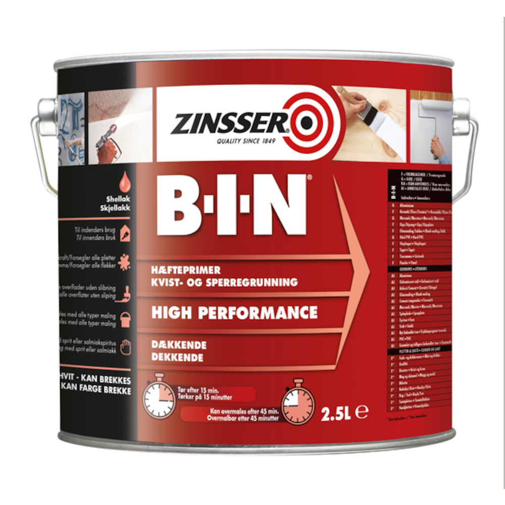Zinsser Bin Kvist- og Sperregrunn 2,5 l