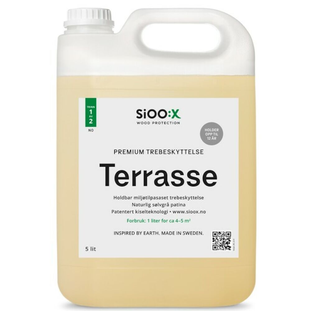 SIOO:X Trebeskyttelse Premium Overflate Steg 1 av 2 for Terrasser 5 l