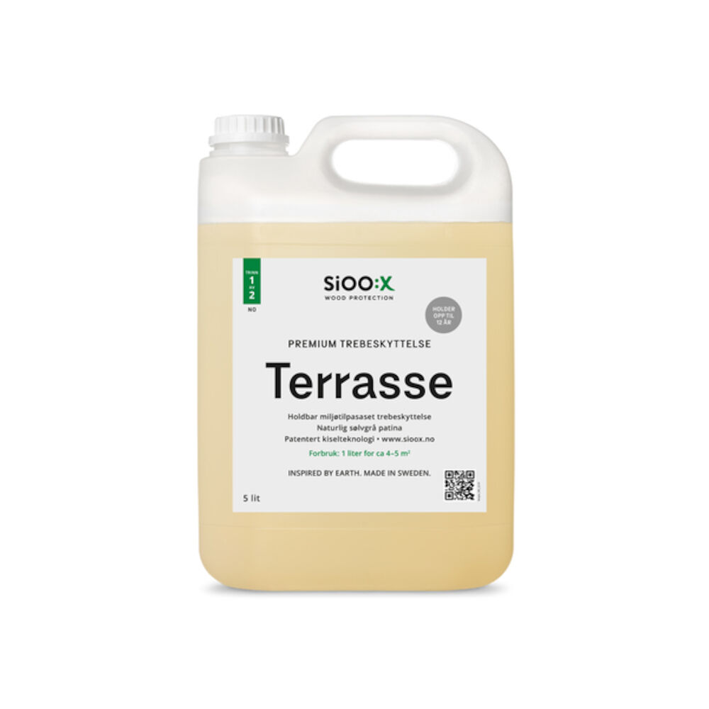 SIOO:X Trebeskyttelse Premium Overflate Steg 1 av 2 for Terrasser 5 l