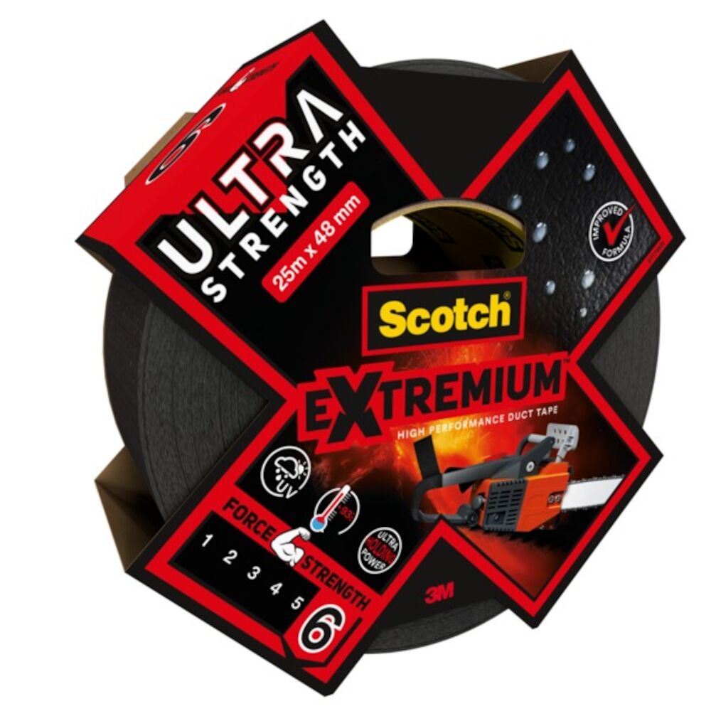Scotch Extremium Lerretstape - Sølv 48 mm x 25 m