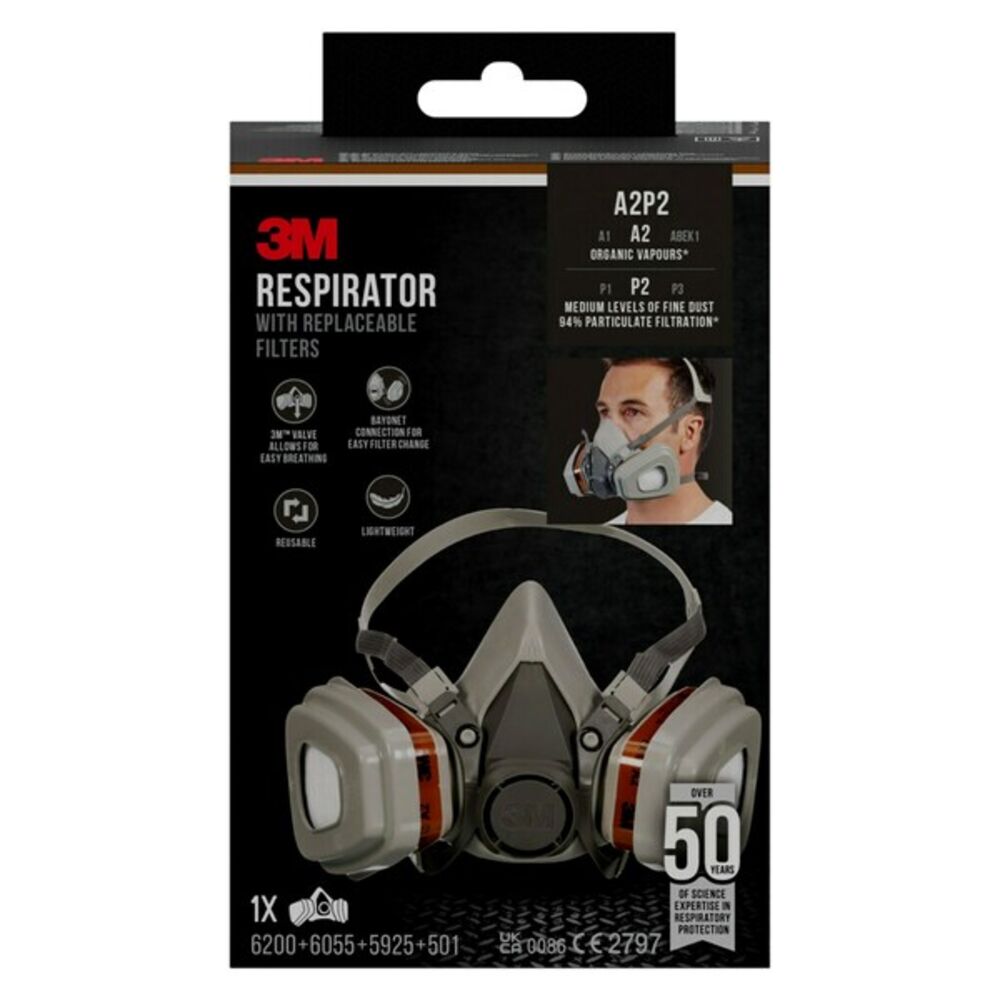 3M Halvmaske 6002C FFA2P2D