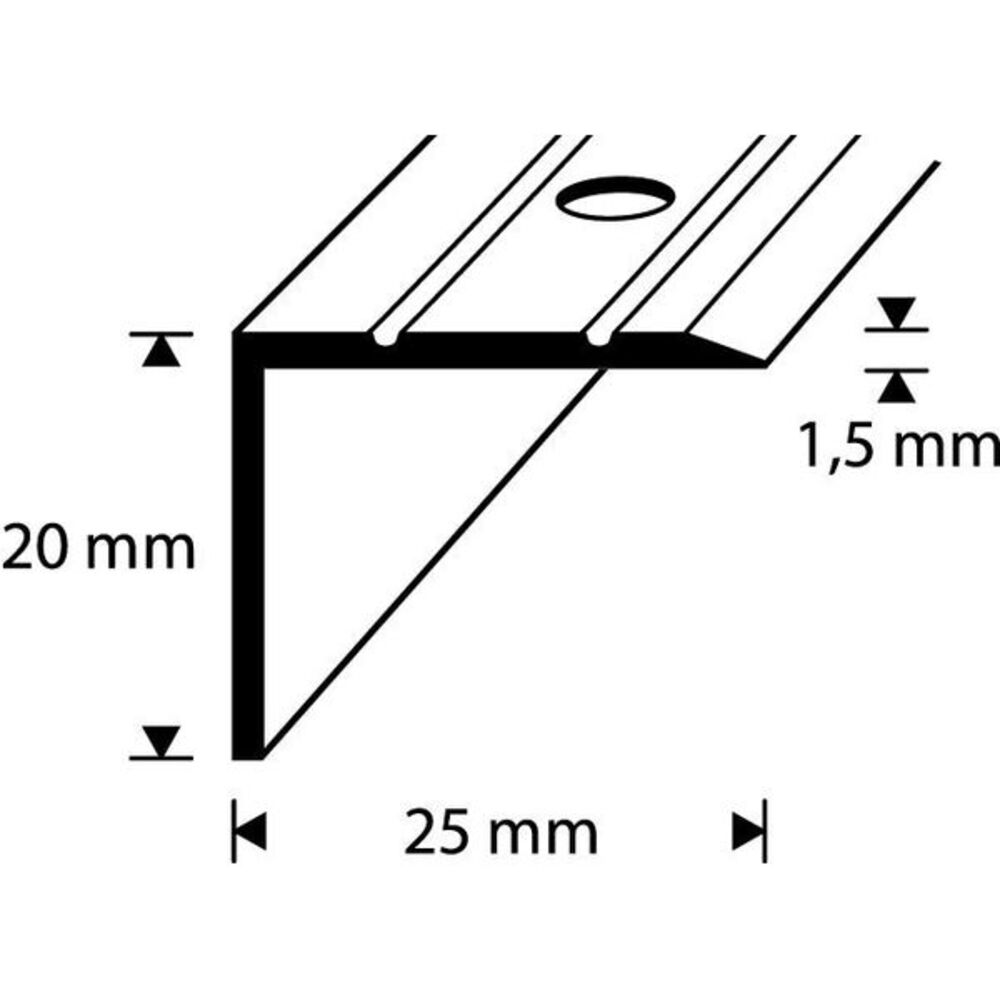 D-profile Trappenese 25X20mm Sort Skruer 1m
