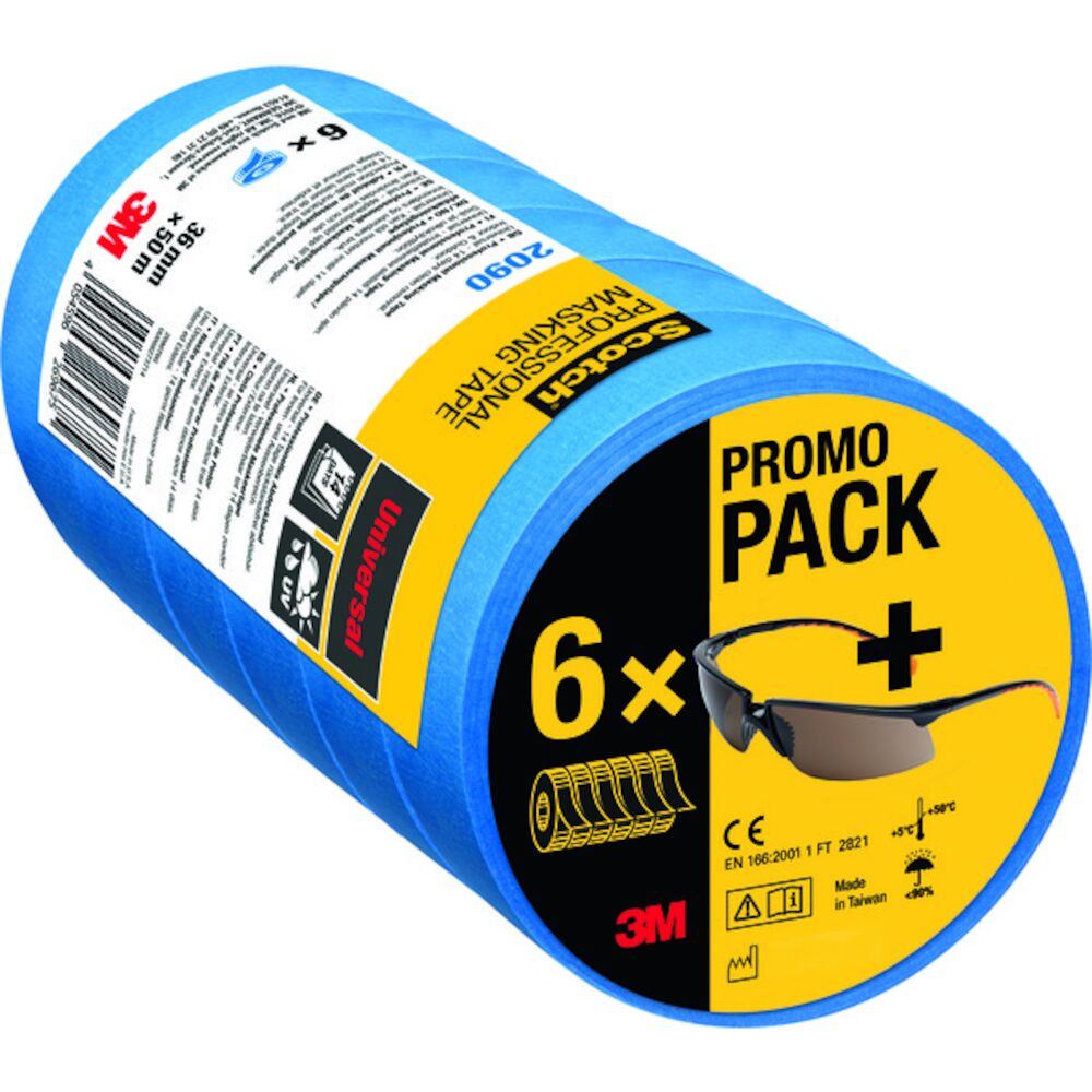 3M Maskeringstape 2090 - 6pk 36 mm x 50 m