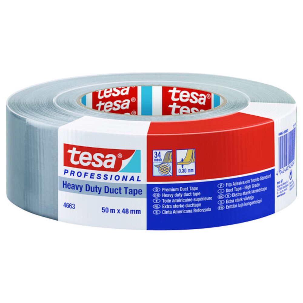 Tesa Duct tape Sølv 48 mm x 50 m