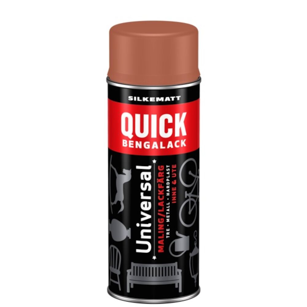 Quick Bengalack Spray Rød Terracotta Silkematt 400ml