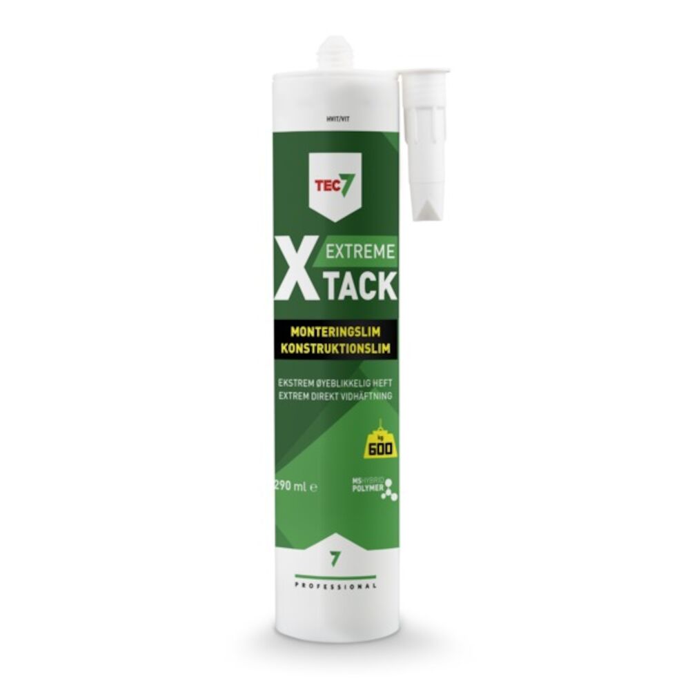 Tec7 X-Tack Monteringslim Hvit 290ml